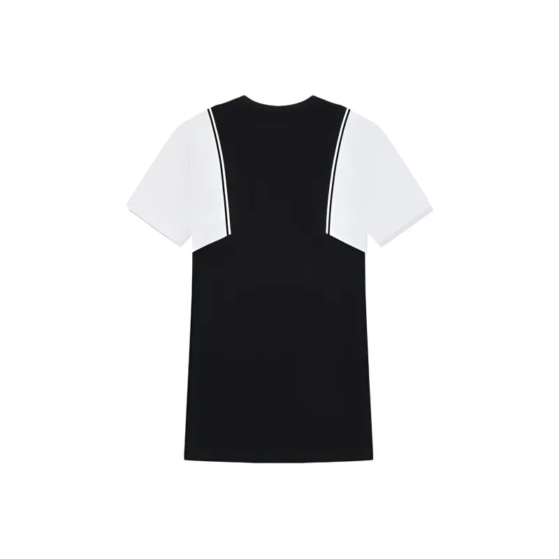 QIAODAN Short Sleeved Dresses Women's Black/Jordan White-1
