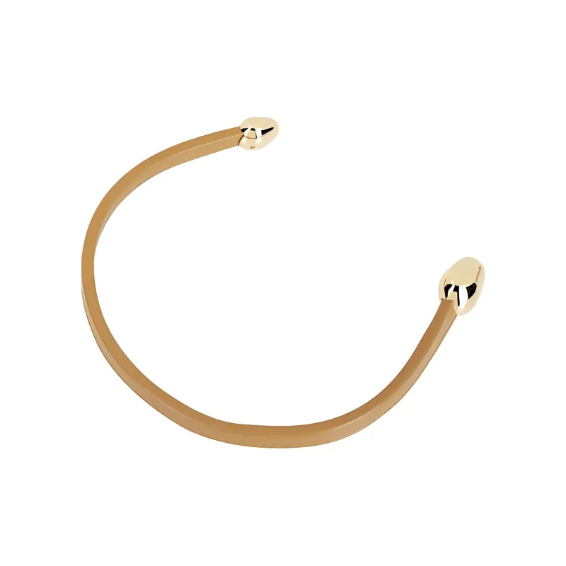 Bottega Veneta Leather Necklaces Unisex Gold-1