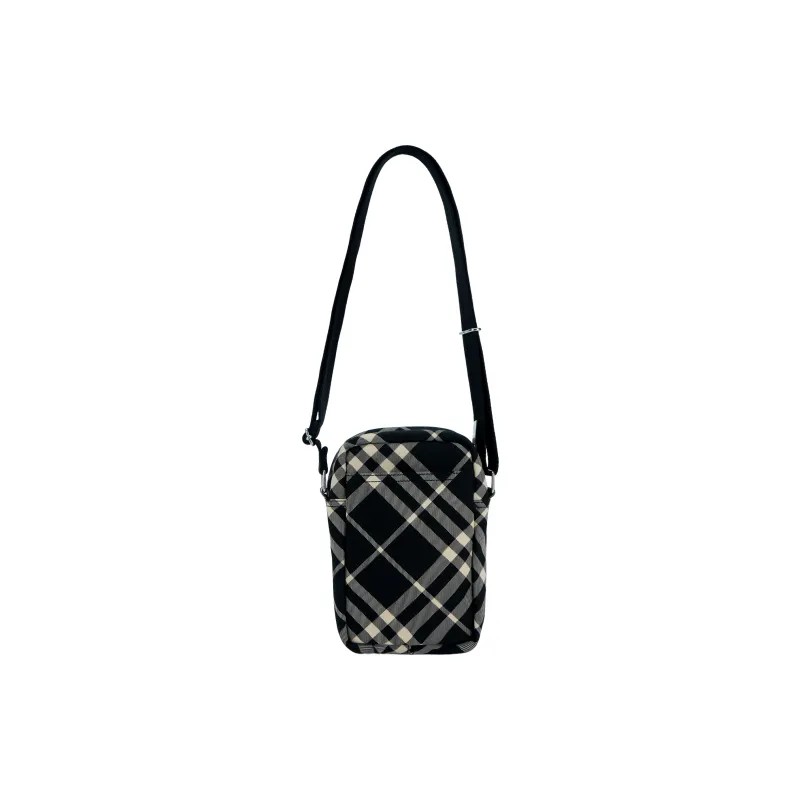Burberry Polyester Cell Phone Pouch Men's Black & Calico-2