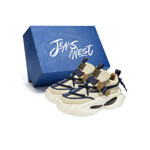 JEANSWEST Cushioning Mid-Top Niche Individual Rattan Structure Design FAIRY Sports Air Cushion Chunky Sneakers Men's