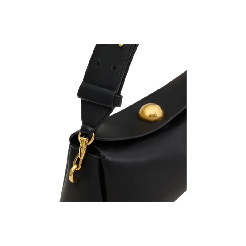 AMIPARIS Shiny Leather Shoulder Bag Women's Black-3