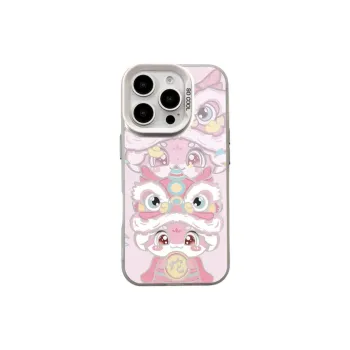 Wei Xin Acrylic Material Lion Head Mask Pink Snake Phone Cases Compatible With IPhone 16/15 Pro Max/Apple 13/14 Pro/Max