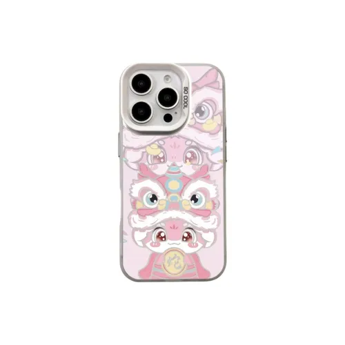 Wei Xin Acrylic Material Lion Head Mask Pink Snake Phone Cases Compatible With IPhone 16/15 Pro Max/Apple 13/14 Pro/Max