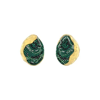 Swarovski The Elements Earrings Women's Green/Gold