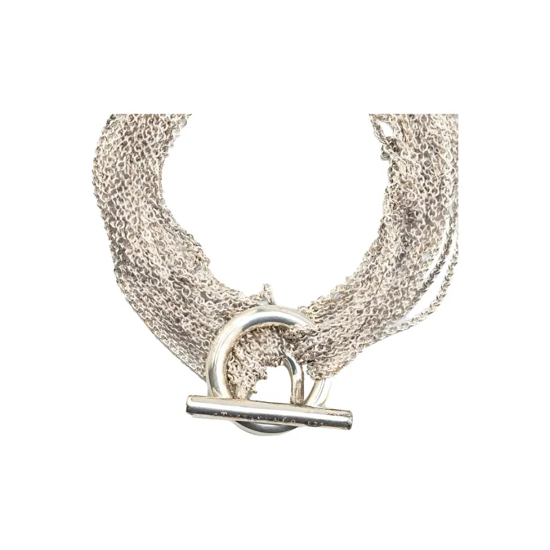 TIFFANY & CO. 2000 2024 Sterling Silver Heart Mesh Toggle Bracelet-2