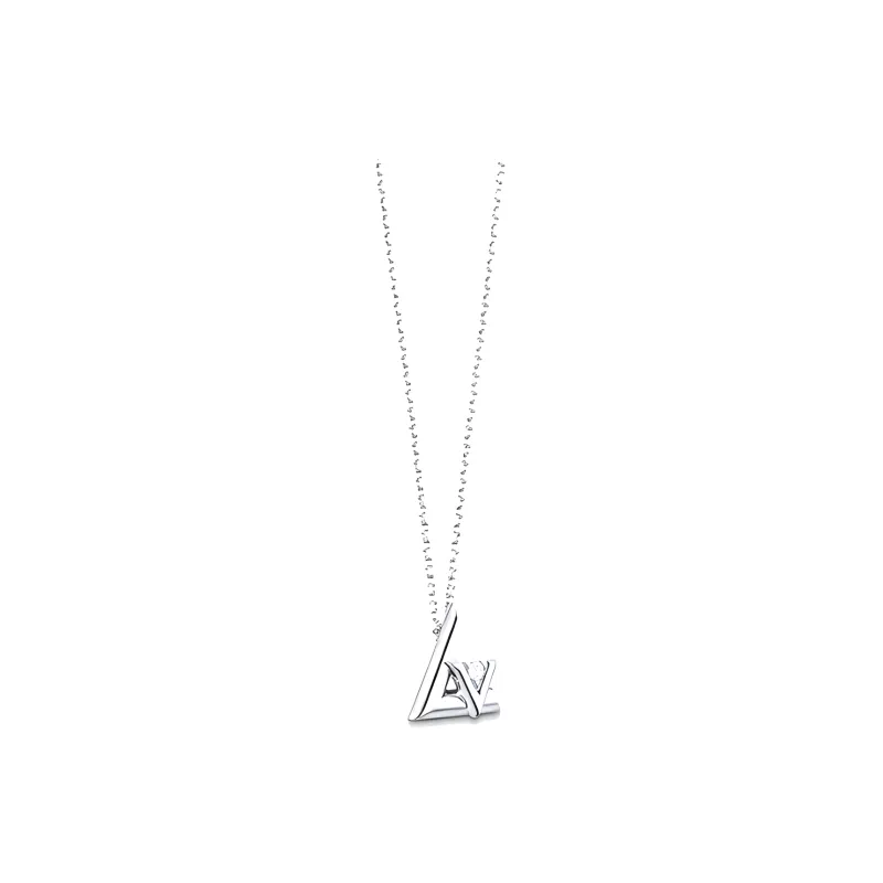 LOUIS VUITTON 18K White Gold Necklaces Women's Silver-0