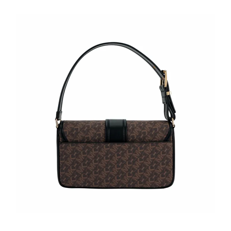 MICHAEL KORS Artificial Leather With Cow Leather Handbag, Shoulder Bag Regular Women's Dark Brown & Black-2