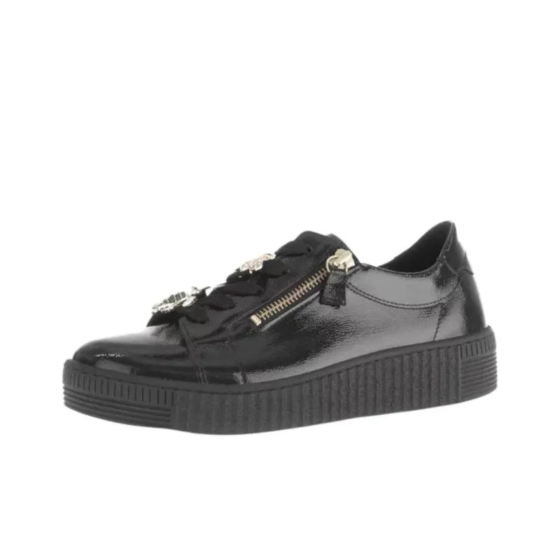 Gabor Fashion Low Top Skateboard Shoes Women's Black-2