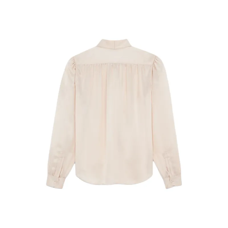 SAINT LAURENT Lavallière Neck Long Sleeved Blouse-2