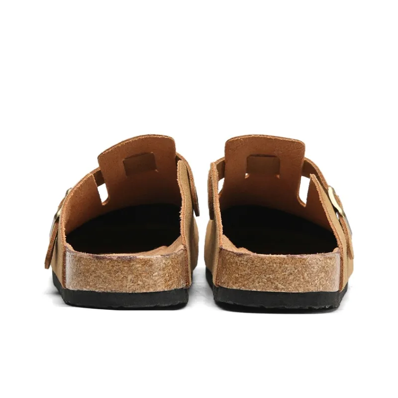 Magelly Cork Sole Slip Resistant Abrasion Resistant Quiet Wrap toe Slippers Unisex-27