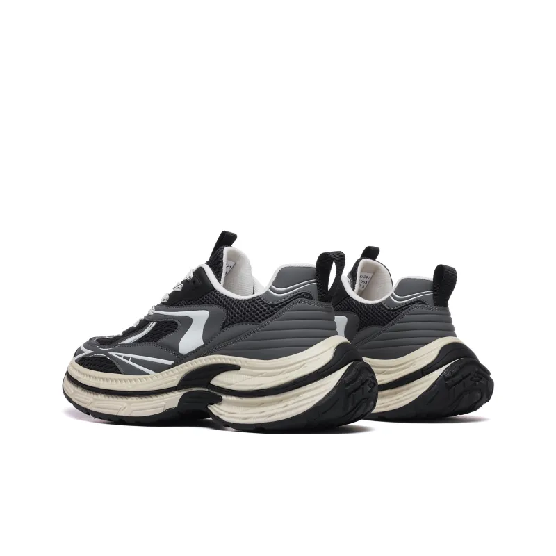 CEDAR HAN Breathable And Lightweight Low Top Chunky Sneakers Men's Black Beige-1