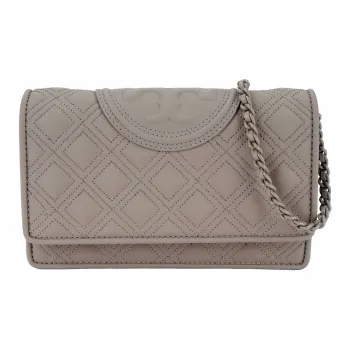 TORY BURCH Fleming Polyurethane Messenger Bag Shoulder Bag Crossbody Bag Women's Gray