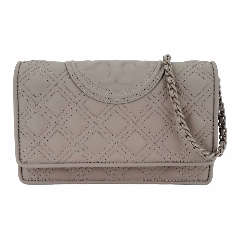 TORY BURCH Fleming Polyurethane Messenger Bag, Shoulder Bag, Crossbody Bag Women's Gray-0