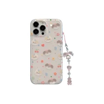 Sopi Acrylic Material Foundation Cute Puppy Phone Cases Compatible With IPhone 15 Pro Max/Apple 13/14/Pro/Max/12/11.