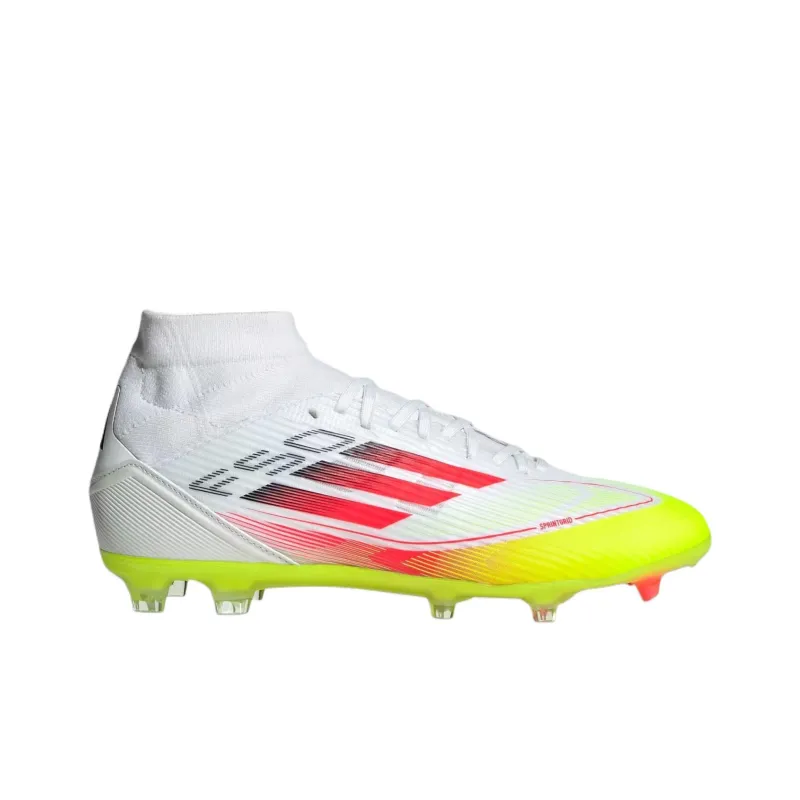 Adidas F50 League Mid Cut FG/MG Cloud White Lucid Red Solar Yellow Women's-1