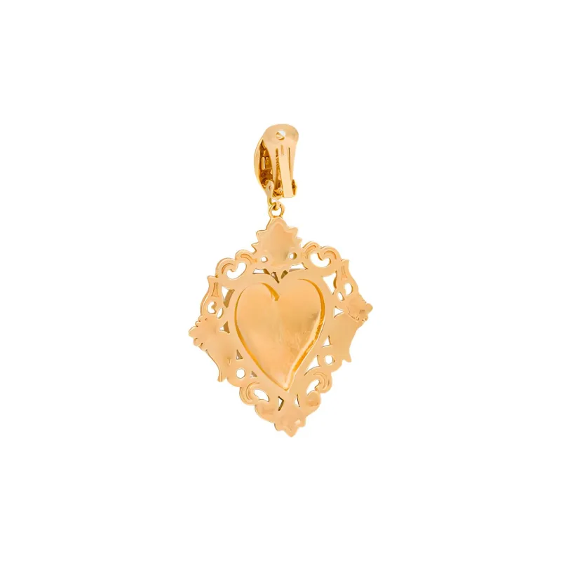 MOSCHINO Logo Embossed Heart Pendant Earrings-2