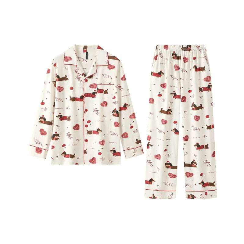 Gongdie Pajama Set Unisex White-6