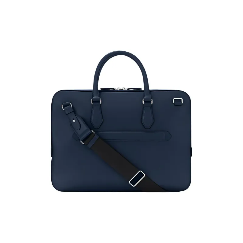 MONTBLANC Cow Leather Portable Briefcase Men's Ink Blue-2