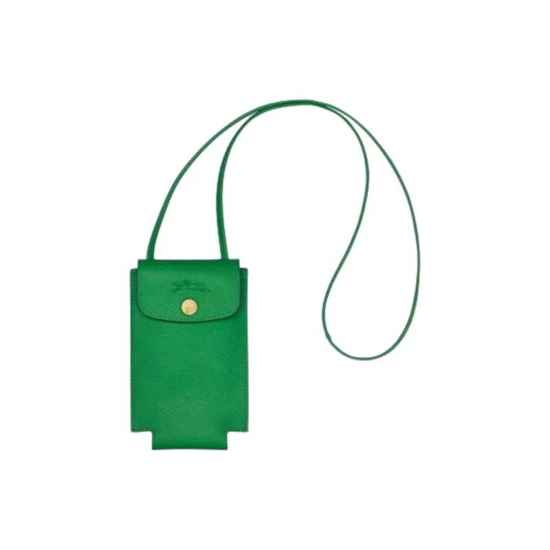 LONGCHAMP Cow Leather Shoulder Bag Crossbody Bag Cell Phone Pouch Regular Men's Green-0