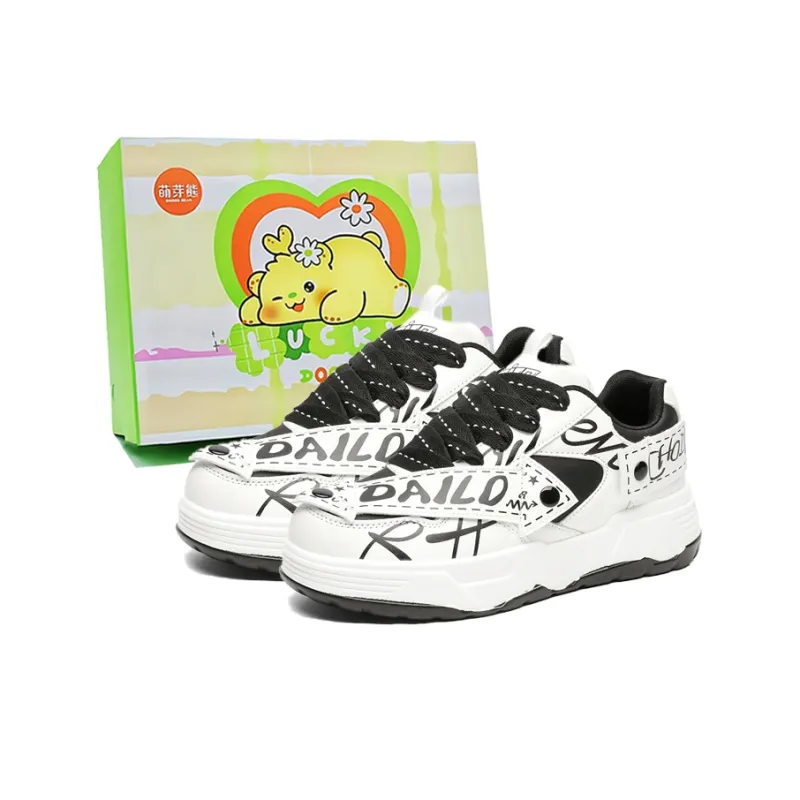 Budding Bear Slip Resistant, Abrasion Resistant, Lightweight Low Top Skateboard Shoes Unisex Box-0