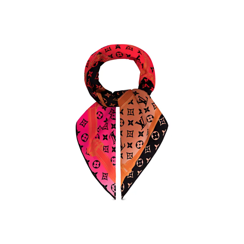 LOUIS VUITTON Confidential Silk Scarves Women's Black/Brown/Red/Pink-1
