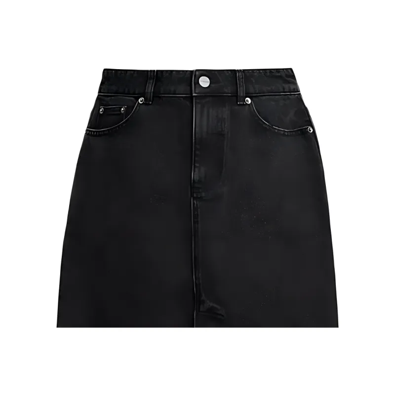 COACH SS24 Denim Long Skirts Women's Black-4