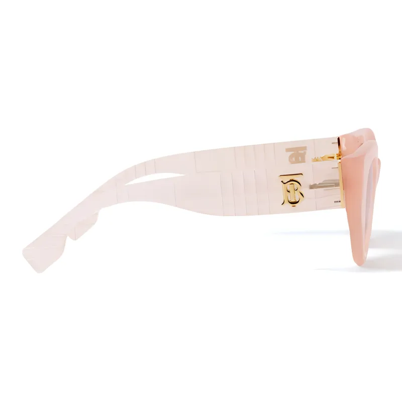 Burberry Plate Frame Acetate Irregular Shape Sunglasses Women's Transparent Pink-1