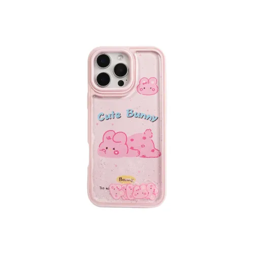 Sopi TPU Material Glitter Sand Slide Rabbit Puppy Phone Cases Compatible With IPhone 16/15 Pro Max/Apple 13/14 Pro/Max