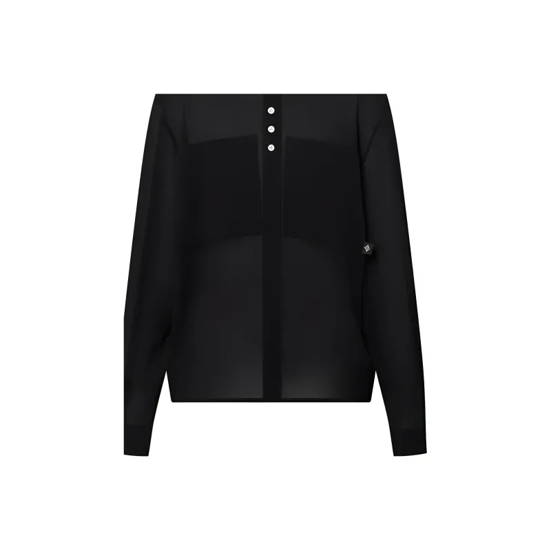 LOUIS VUITTON 1AFSCU Ribbed Collar Blouse-1