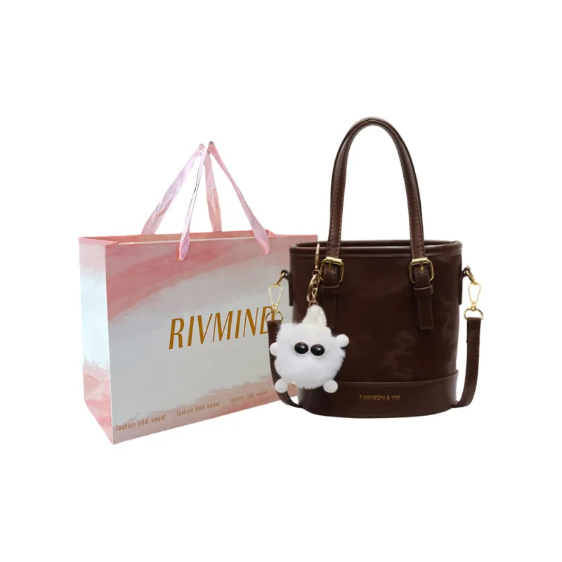 RIVMIND PU Shoulder Bag Women's White/Silver/Pink/Brown/Black-18