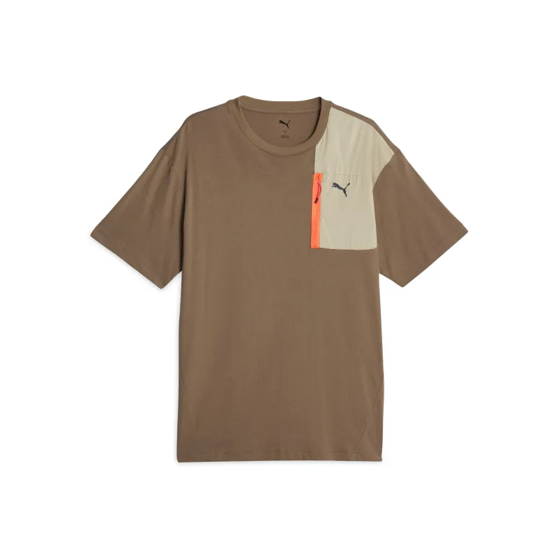 PUMA Basic OPEN ROAD T Shirt Men's Chocolate Chip 93-0