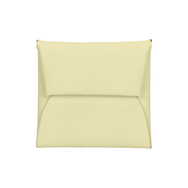 HERMES Bastia Epsom Calfskin Coin Purse Wallet Women's Milton Yellow-0