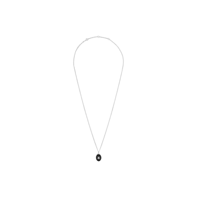 CELINE Silver, Agate Necklaces Men's Silver-1