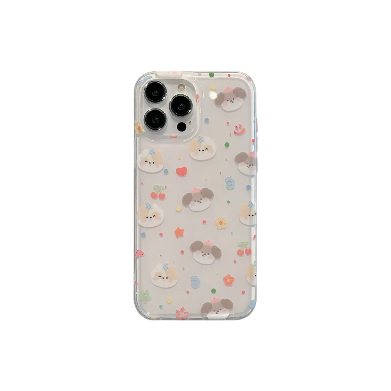 Sopi Acrylic Material Foundation Cute Puppy Phone Cases Compatible With IPhone 15 Pro Max/Apple 13/14/Pro/Max/12/11.-2