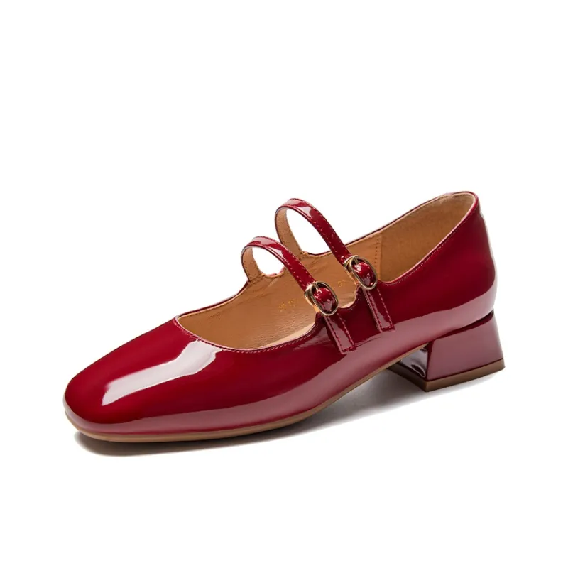 ZHR Mary Jane 3cm Women's Burgundy-13