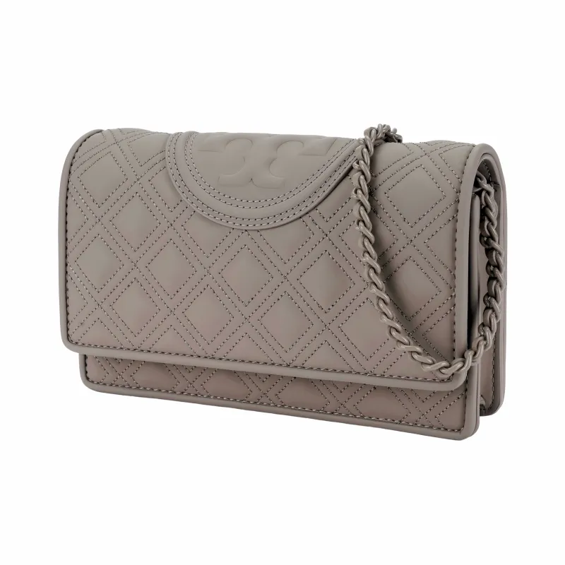 TORY BURCH Fleming Polyurethane Messenger Bag, Shoulder Bag, Crossbody Bag Women's Gray-1