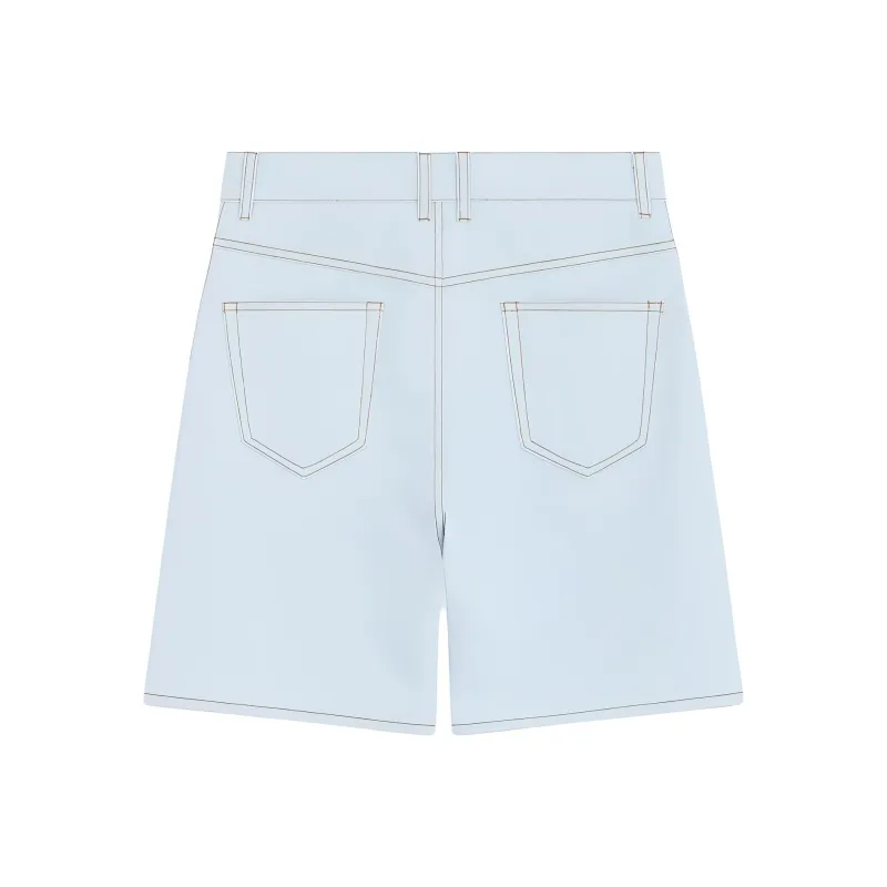 WE11DONE SS24 Denim Shorts Women's Light Blue-1