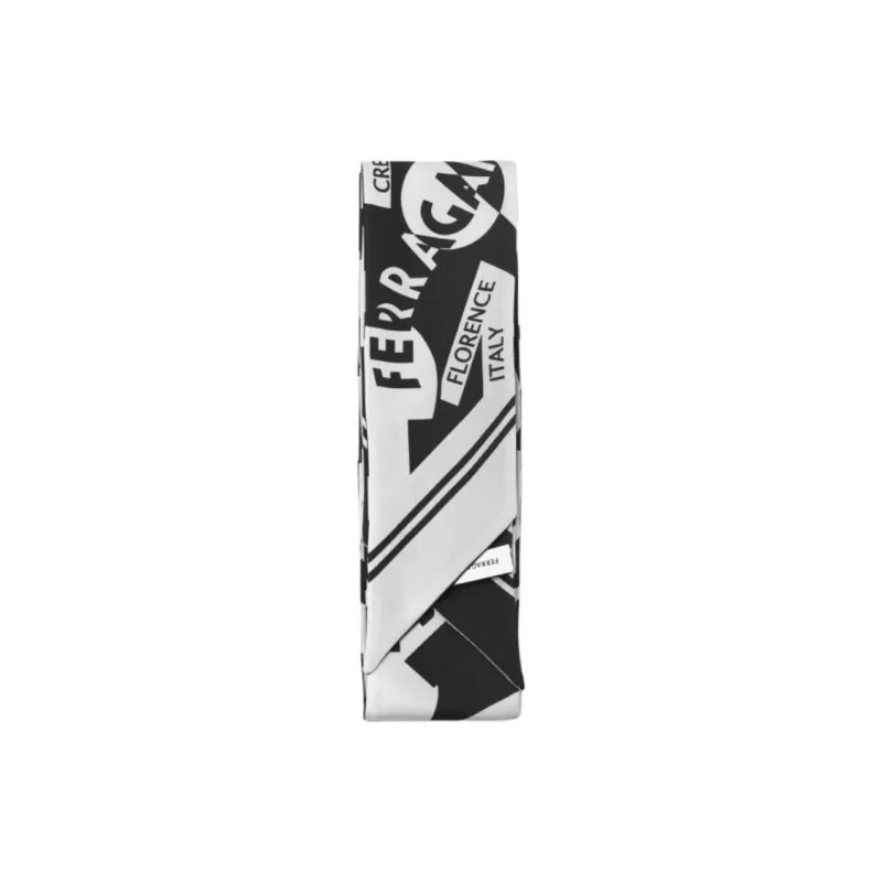FERRAGAMO Silk, Silk Scarves Unisex Black-1