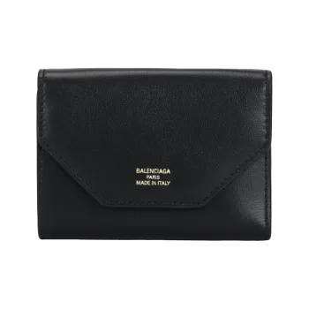 Balenciaga Smooth Calf Leather Wallet Women's Black