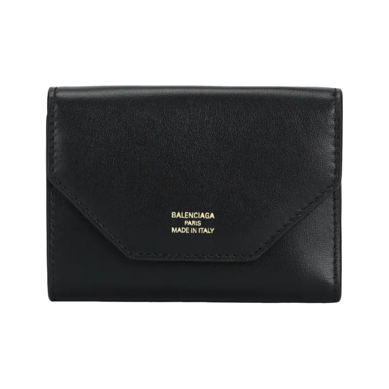 Balenciaga Smooth Calf Leather Wallet Women's Black-0