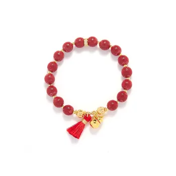 WJT Reconstructed Cinnabar Bracelets Unisex