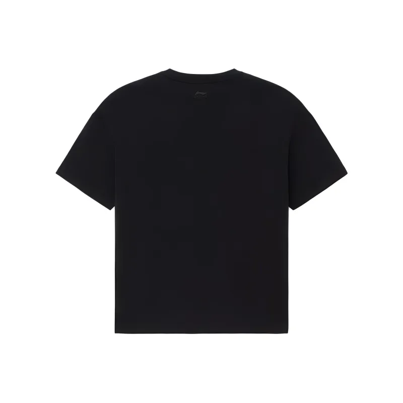 LiNing x Disney Mickey Series Spring Drop Shoulder Sleeve T Shirt Women's Black-1