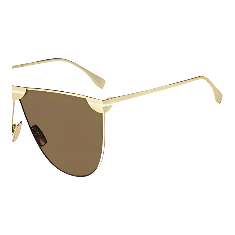 FENDI Subject To Official Website Irregular Shape Sunglasses Women's Gold-2