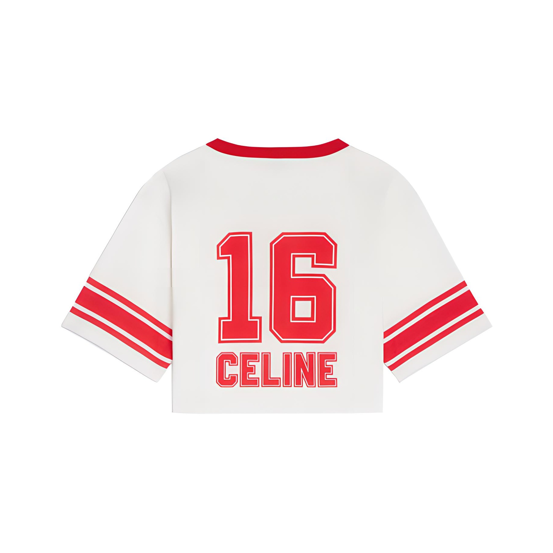 CELINE FW22 Women's 16 Cropped T-shirt in Cotton Jersey CELINE FW22 Women's 16 Cropped T-shirt in Cotton Jersey