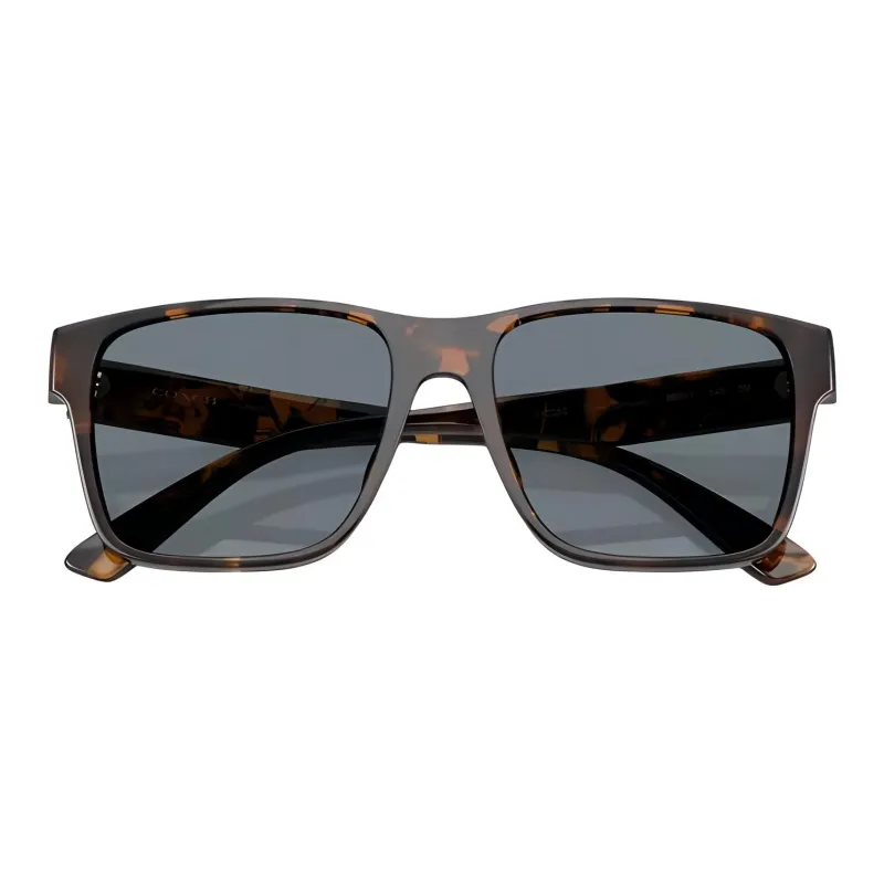 COACH Subject To Official Website Square Sunglasses Unisex Tortoiseshell-4