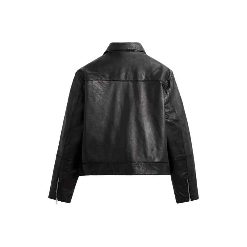 ZARA Leather Jacket Men's Black-1