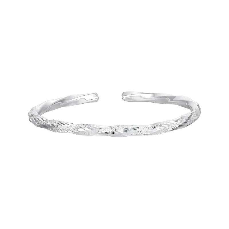 ZHOU LIU FU S999 Fine Silver Bangles Women's-1