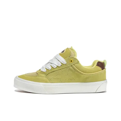 HOMDOON Coverage Lightweight Abrasion Resistant Low Top Skateboard Shoes Unisex Yellow