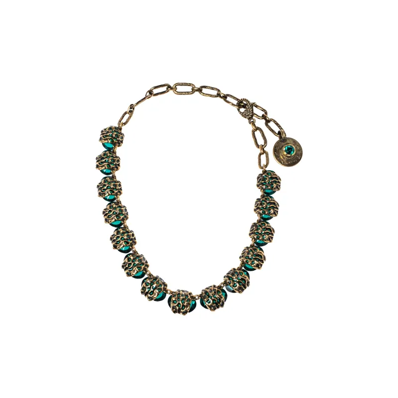 GUCCI Metal Crystal Necklaces Women's Gold-2