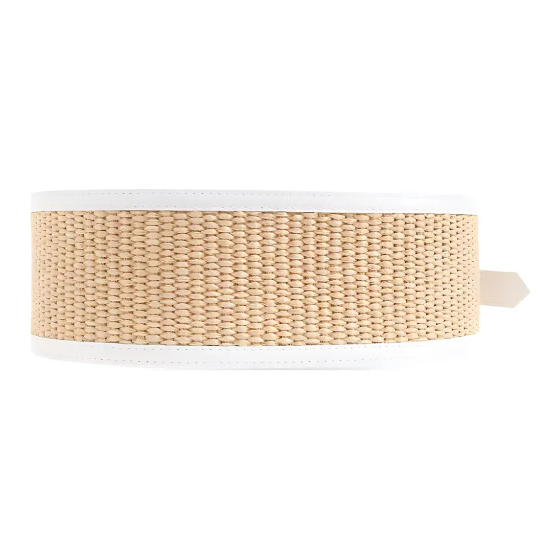 MARNI Woven Design Belt Women's White Width 7cm-1
